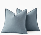 MIULEE Decorative Linen Euro Sham Pillow Covers 24x24 Blue Grey ​Boho - Image 6