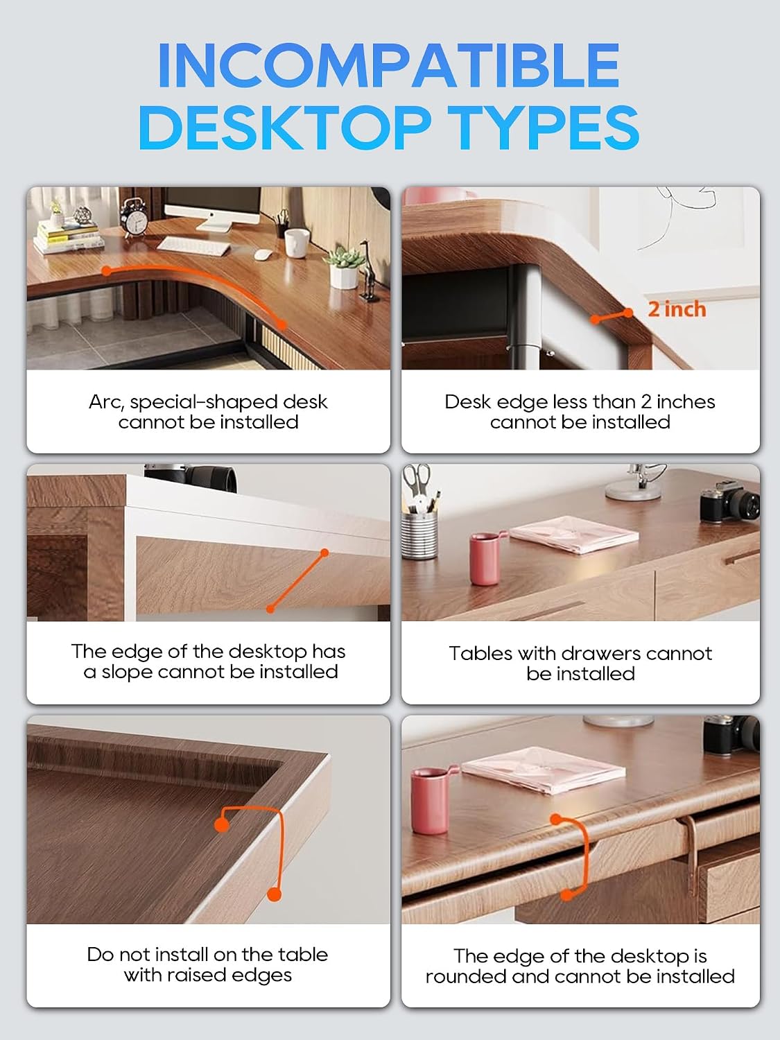 NODOCA No Drill Under Desk Cable Management Tray, 17'' Wire Management, Punch-Free Clamp on, Metal Cable Tray, Wire Organizer Under Desk, Under Dessk Basket for Office and Home, White