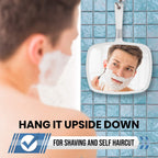MIRRORVANA Large Hand Mirror with Comfy Handle, 9" x 13" (White)