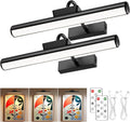 13" Wireless Picture Lights for Wall, Rechargeable Art Light, 2Pack Black