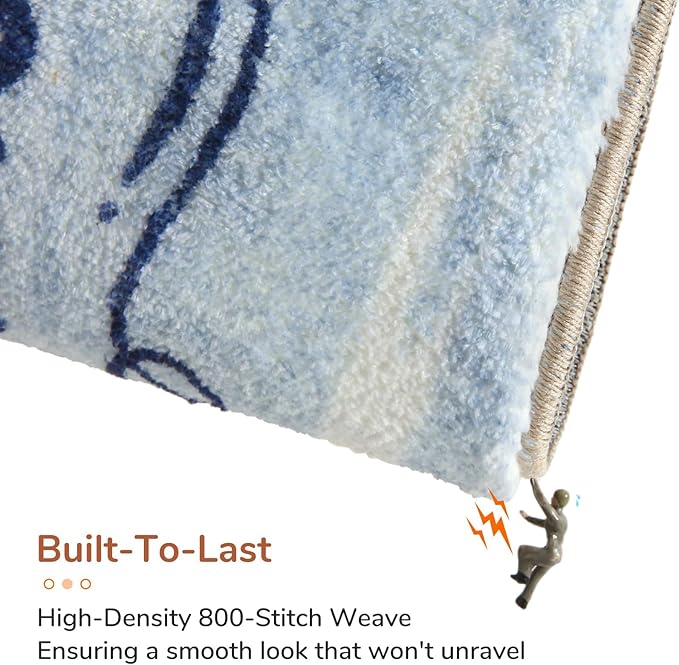 OPPODREAM Nautical Soft Area Rugs 5x7, Washable Blue Rug - Image 5