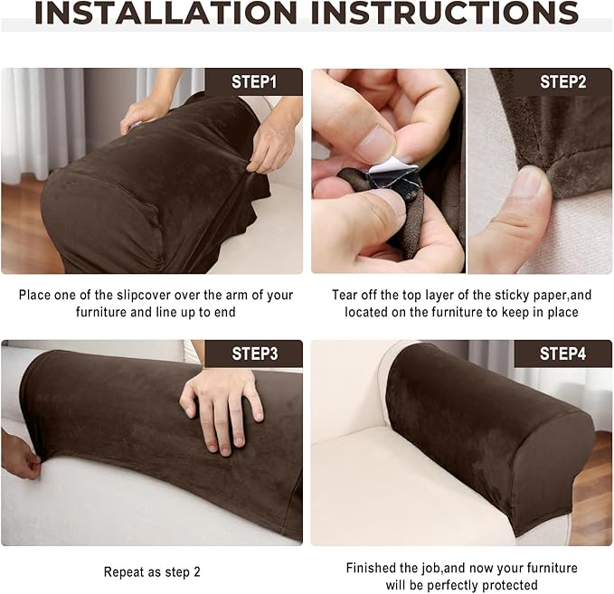 Couch Arm Covers 2 Pcs Sofa Armrest Covers Stretch Couch, Armrest Cover - Image 4