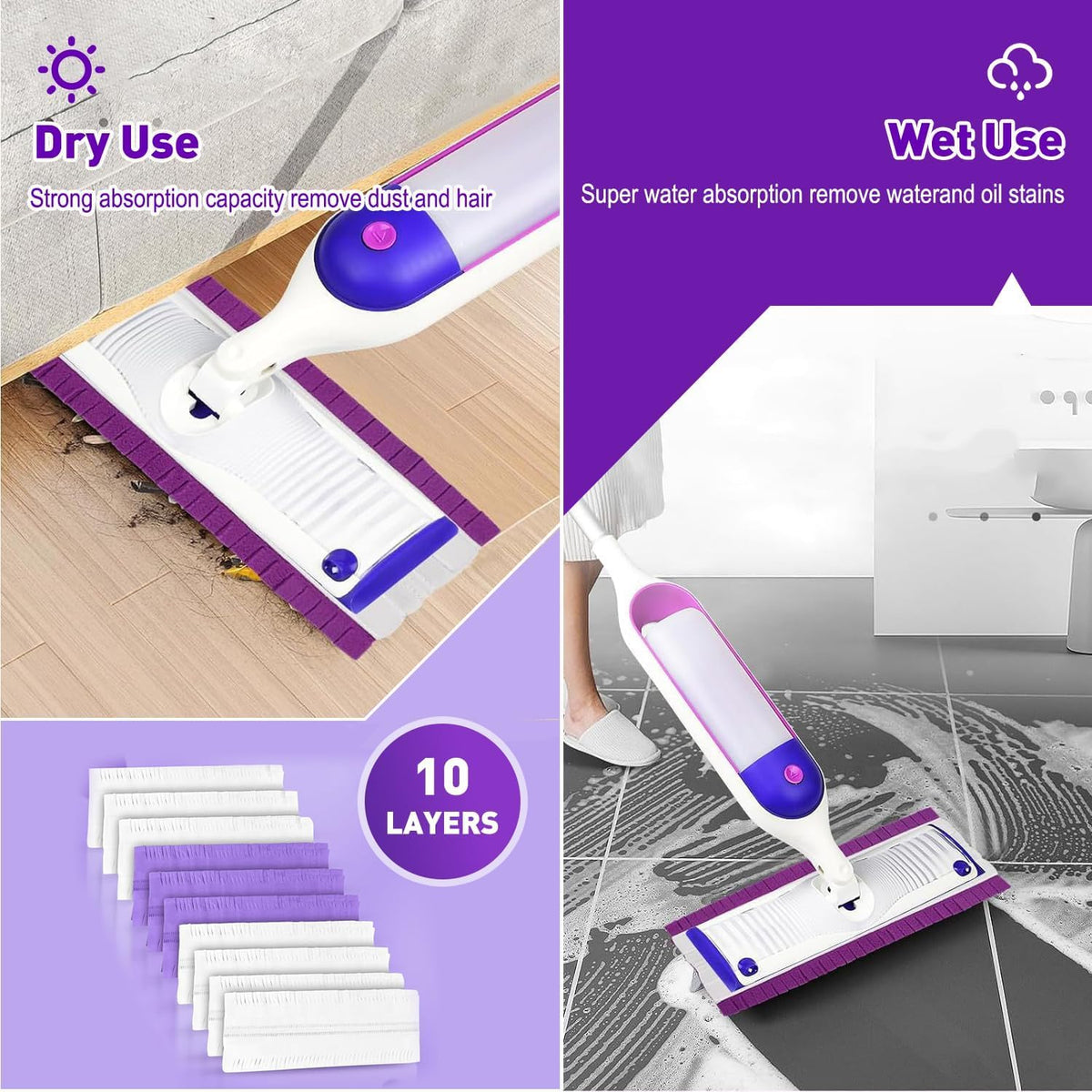 40 Count Thickened Disposable Power Mop Pads Refills for Swiffer PowerMop