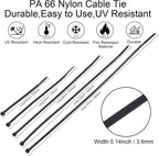 DTOL Cable Ties Assorted Sizes 4+6+8+10+12 Inch Zipties Heavy Duty Plastic Wire Ties UV Resistant Zip Ties Assortment Small Zip Tie Wraps Cord Management for Home, Office, Gardening, 700 Pack Black
