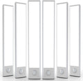 6 Pack Under Cabinet Lighting Wireless, 68 LED Rechargeable Battery Motion Sensor Light Indoor, Stick On Magnetic Closet Lights, Under Counter Lights for Kitchen, Stairs, White 16 in