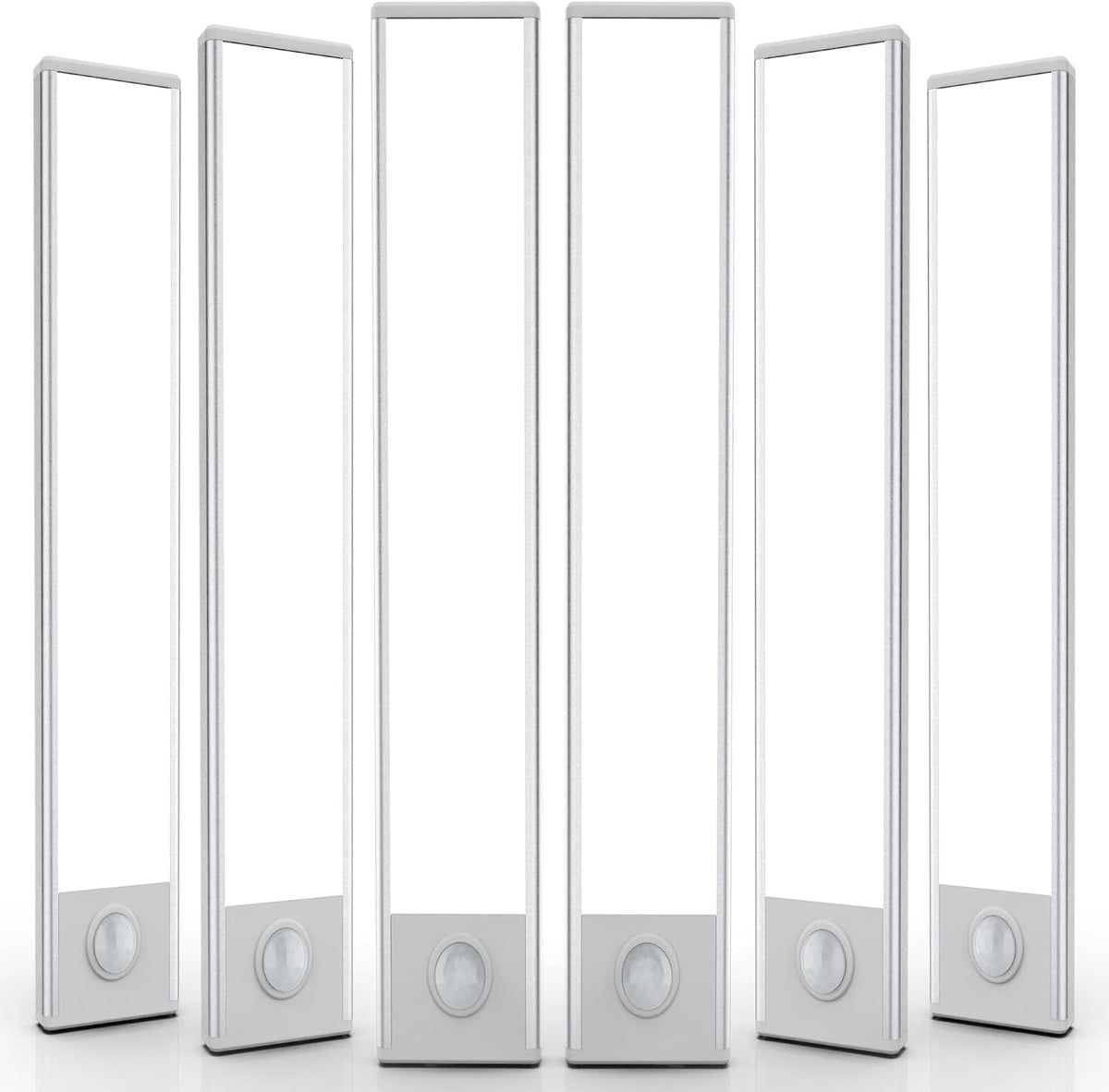 6 Pack Under Cabinet Lighting Wireless, 68 LED Rechargeable Battery Motion Sensor Light Indoor, Stick On Magnetic Closet Lights, Under Counter Lights for Kitchen, Stairs, White 16 in