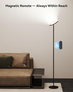 JOOFO LED Floor Lamp for Living Room, Torchiere Lamp with Compact Remote