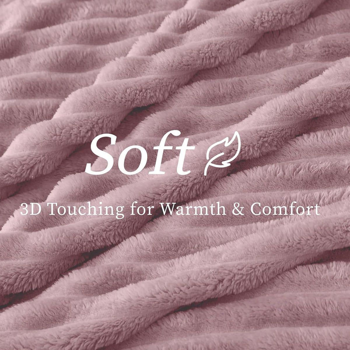 BEDELITE Ribbed Fleece Throw Blanket for Couch, Berry Purple, 50"x60"