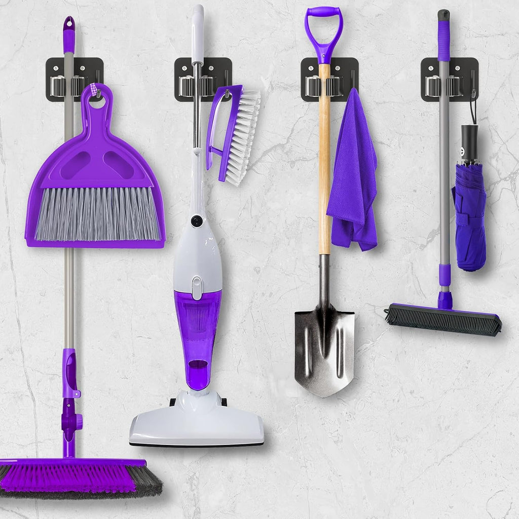 Broom Holder Wall Mount Rack, 304 Stainless Steel Mop and Tool Organizer