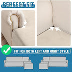 Couch Cover Stretch Velvet Sofa Cushion Cover 3-Piece - Image 5