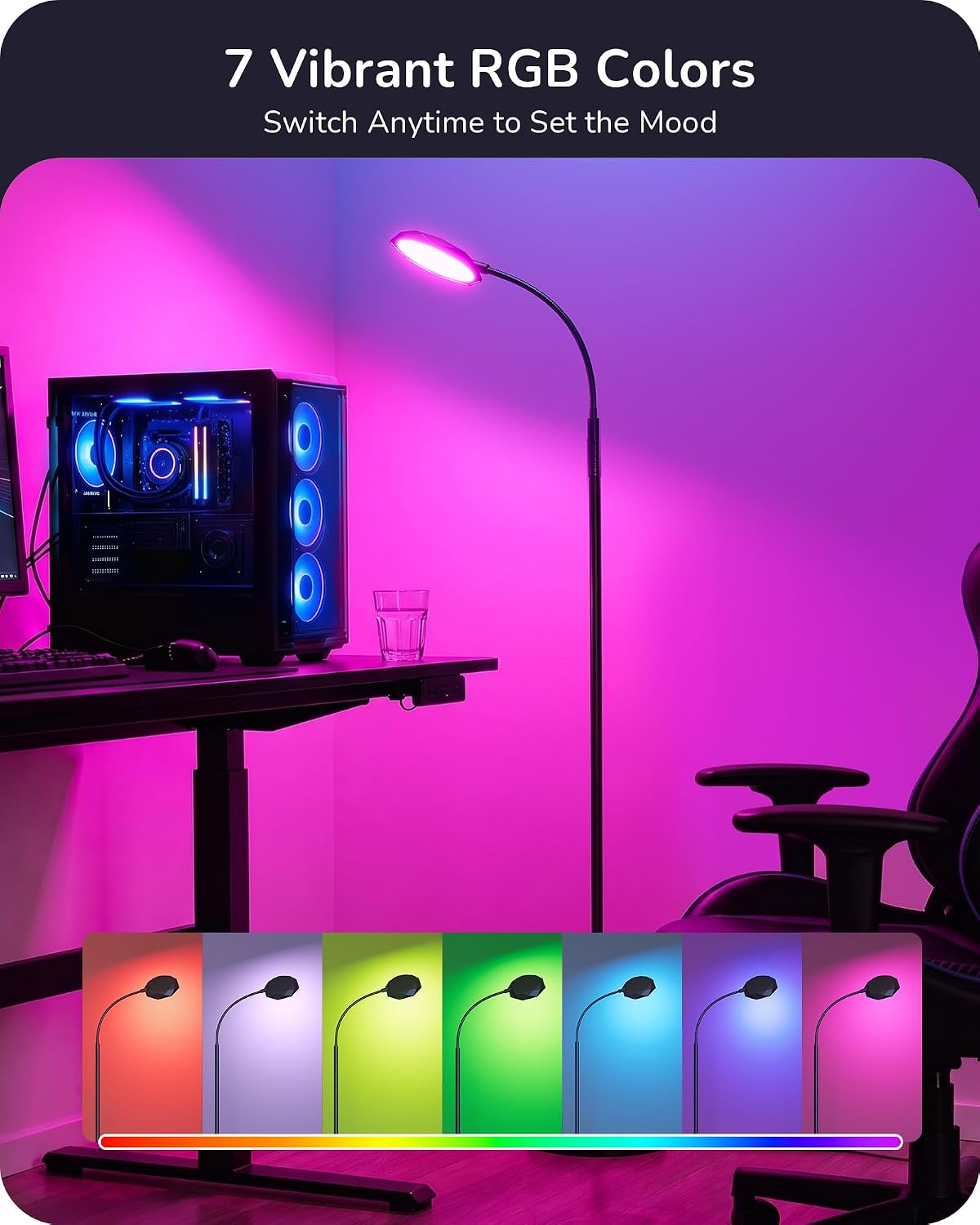 EDISHINE LED Floor Lamp 1300LM Super Bright Standing Lamp RGBCW