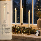 Lezonic Flameless Taper Candles with Remote Timer, Battery Operated Flickering LED Fake Candles for Dining Table Centerpiece Wedding Christmas Mantel Decor, 0.8 x 9.5 inch
