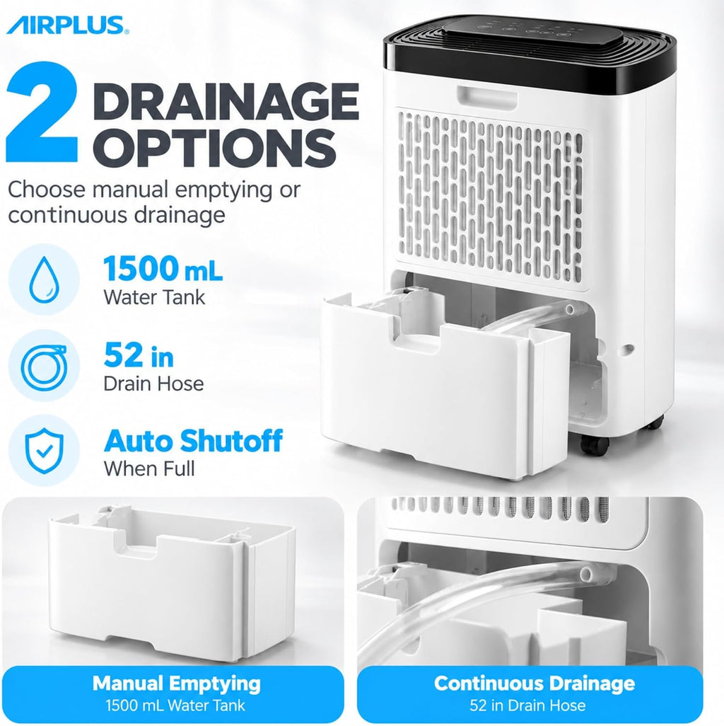 AIRPLUS Max 30 Pint Tall Dehumidifier for Home Bedroom up to 1500 Sq Ft