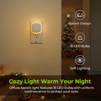 AUVON Plug-in LED Backlit Night Light, Motion & Dusk to Dawn Sensor, 2-Pack