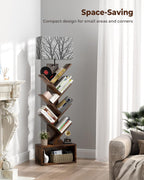 Evermagin 6 Tier Tree Bookshelf with Light, Bookcase, Branch Pattern