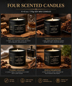 WECONA Candles for Men, 4 Pack Scented Candle Gift Set