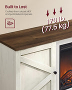 VASAGLE Fireplace TV Stand, Farmhouse Entertainment Center for 65'' TV