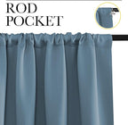 NICETOWN Blackout Curtains for Living Curtains, Smoky Blue, 52 by 63 Inch - Image 2