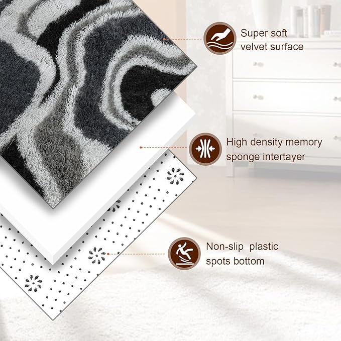 TWINNIS Super Soft Shaggy Rugs Fluffy Carpets, 4x5.9 Feet, Indoor Modern Plush - Image 2