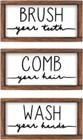 LIBWYS 3 Pcs Bathroom Sign Rustic Wood Farmhouse Bathroom Wall Decor