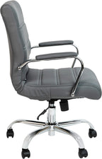 Flash Furniture Mid-Back LeatherSoft Executive Office Chair, Gray/Chrome