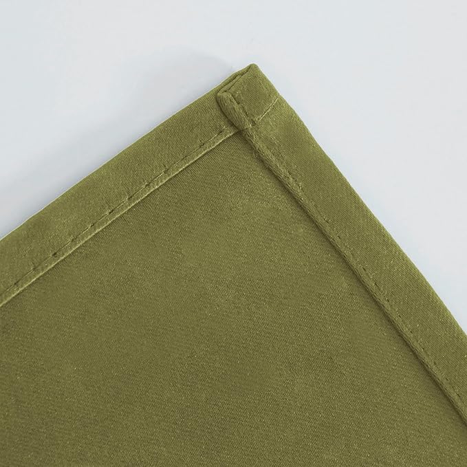 LEMOMO Blackout Curtains 66 x 72 Inch Long Olive Green Curtains Set of 2 Panels - Image 7