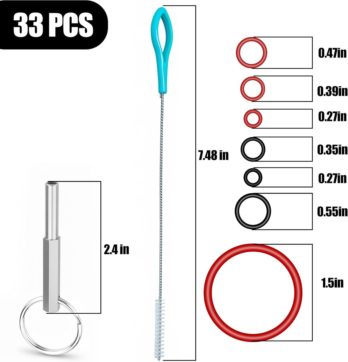 O-Ring Gasket Seal & Brew Valve Tool Set, Security Oval Head Key