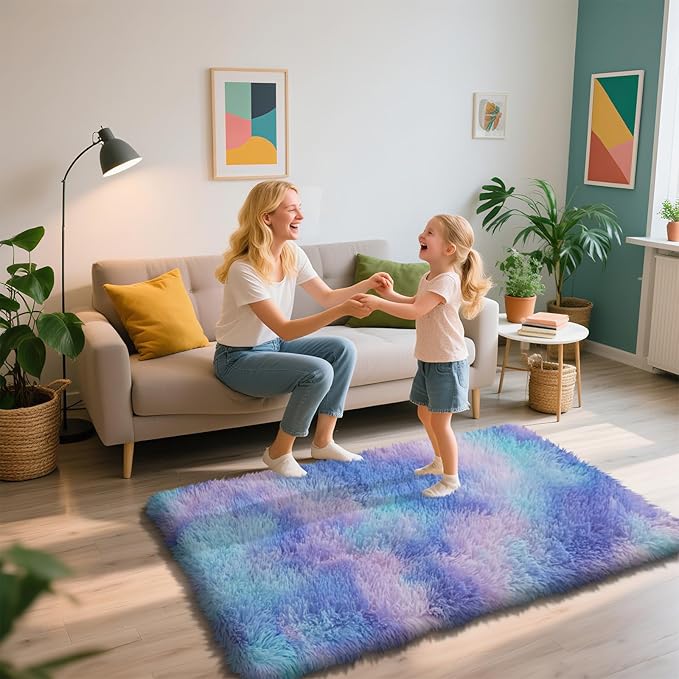 Shag Area Rug for Bedroom 3x5, Fluffy Area Rugs for Living Room, Soft Fuzzy Rug - Image 2