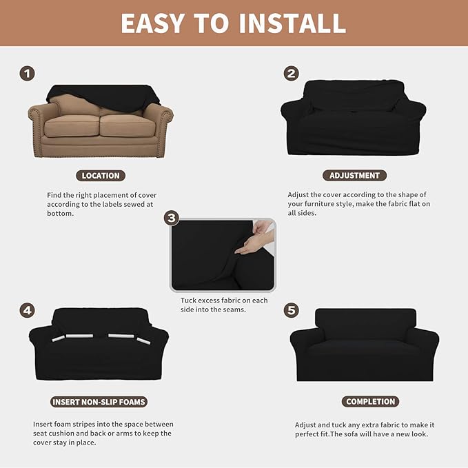 Easy-Going 100% Waterproof Couch Cover, Dual Waterproof Sofa Cover, Stretch - Image 5