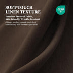 Brown Linen Textured Waterproof Thick Fabric Shower Curtain Set, 72x72