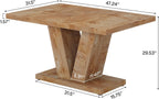Tribesigns 47-Inch Dining Table for 4, Light Oak Brown Kitchen Dinner Furniture with Heavy Duty Pedestal, Farmhouse Wooden Eating Desk for Home, Dining Room, Small Space