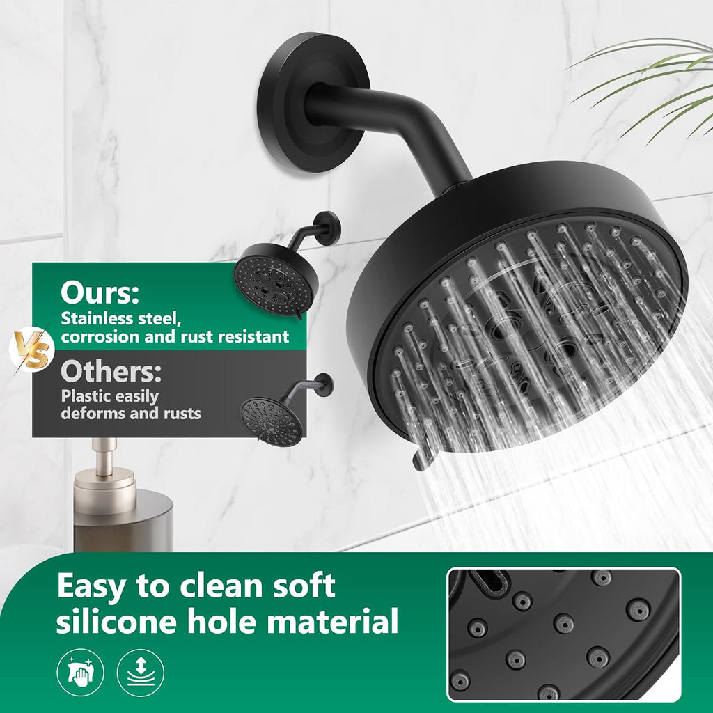 T2903EPBL Shower Trim Kit Matte Black with Handle, Head & Spout