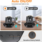 Coffee Mug Warmer: Smart Beverage Heating Plate Candle Wax Cup Warmer Electric Thermostat Coaster for Hot Coffee Milk Tea Water Cocoa Desk Home Office Use (R1 Black)