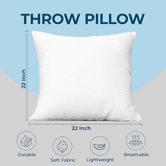 Utopia Bedding Throw Pillows – 22 x 22 Inches Down Alternative Pillows - Image 4