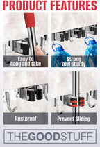 Mop and Broom Holder - Clear Cleaning Clutter and Reclaim Your Space