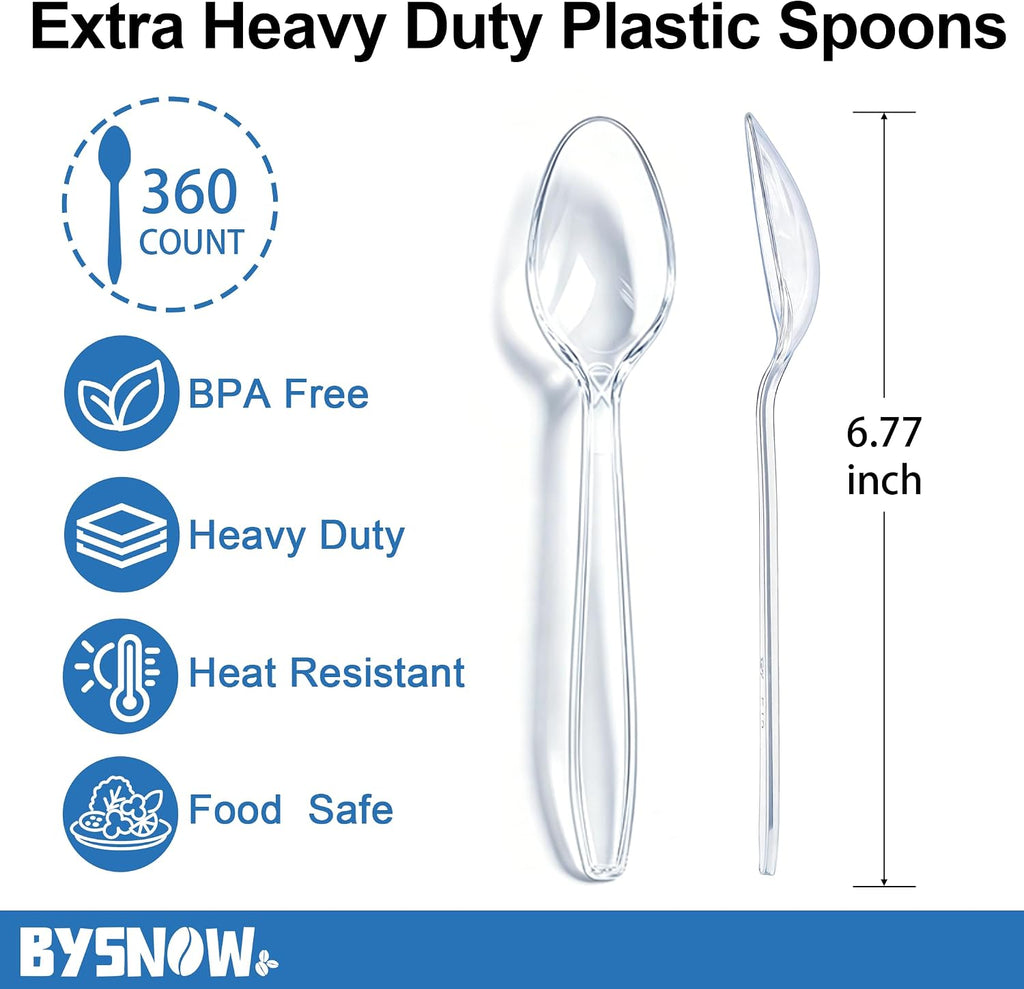 BYSNOW Extra Heavy Duty Plastic Silverware