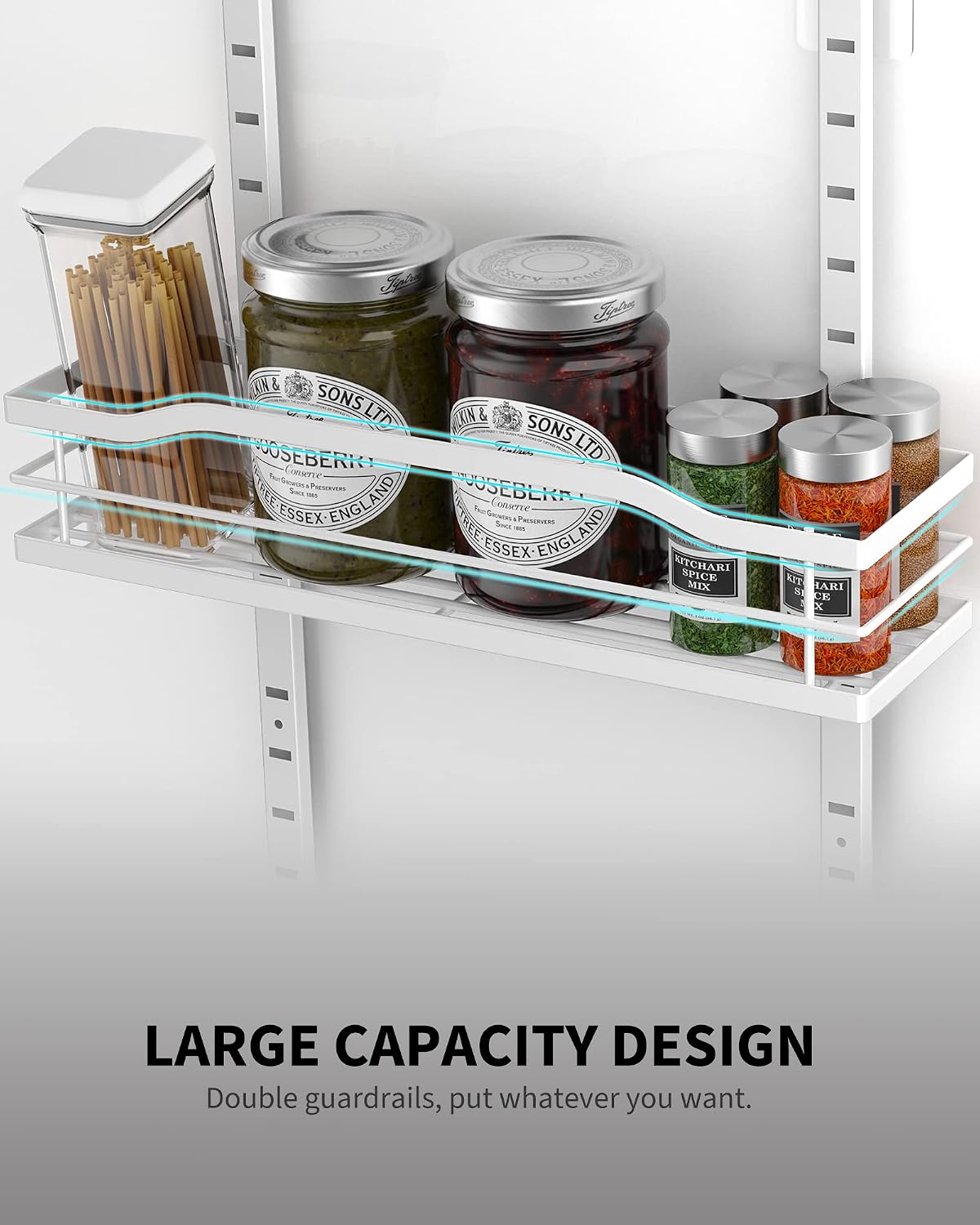 Moforoco White 9-Tier Over The Door Pantry Organizer, Pantry Organization And Storage, Metal Hanging Spice Rack Shelves Door, Home & Kitchen Essentials, Laundry Room Bathroom Organization