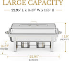 Silver Chafing Dishes, 44QT 4 Pack with 7 Multi-Size Pans