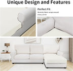 Easy-Going Stretch Sectional Couch Covers 1 Piece Chaise Lounge Slipcover L - Image 3