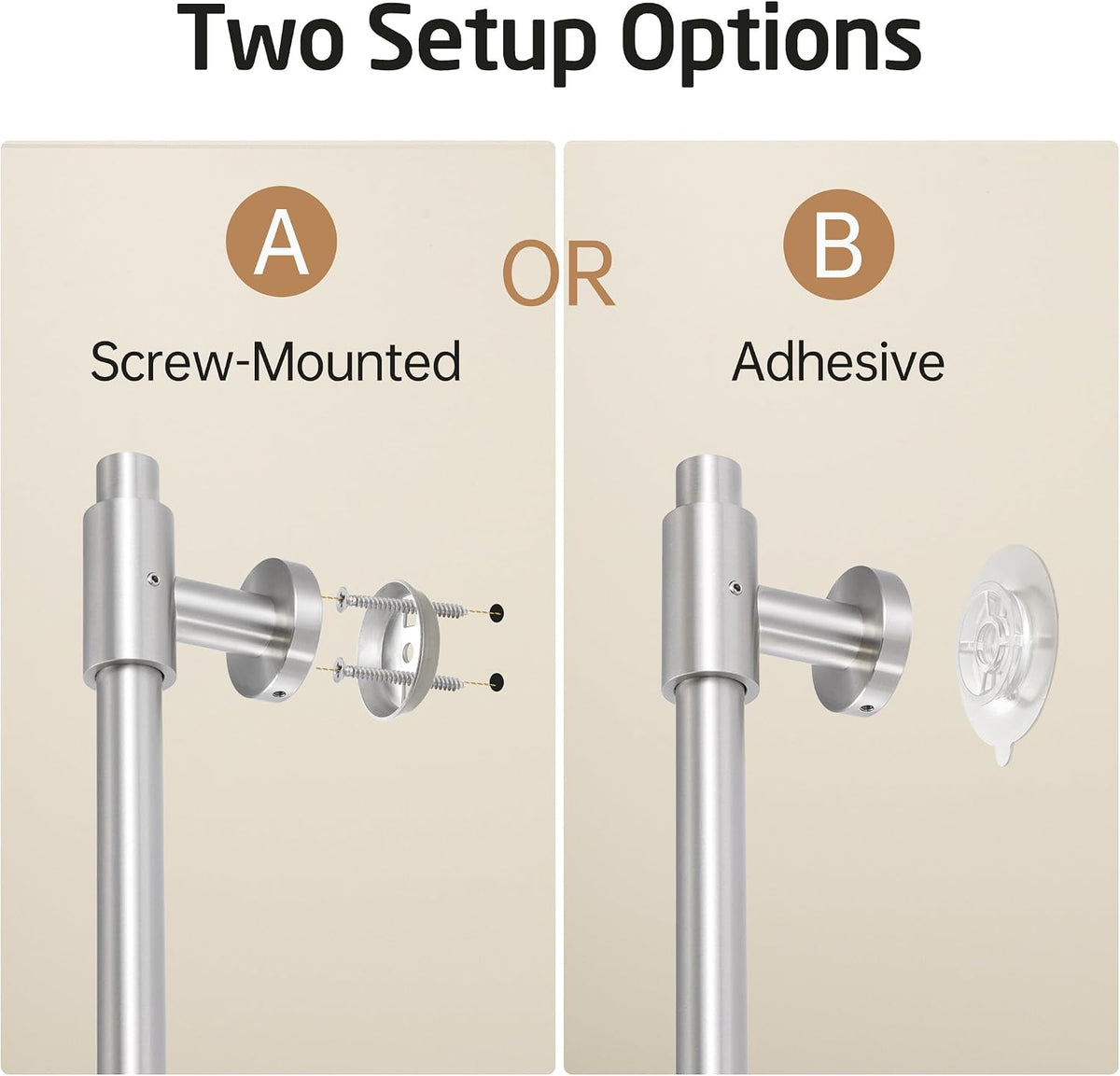 KES No Drill 30-Inch Shower Slide Bar with Adjustable Handheld Shower Head Holder, Self Adhesive, Universal Fit, 18/8 Brushed Stainless Steel Drill-Free for Bathroom, F209S78DF-BS