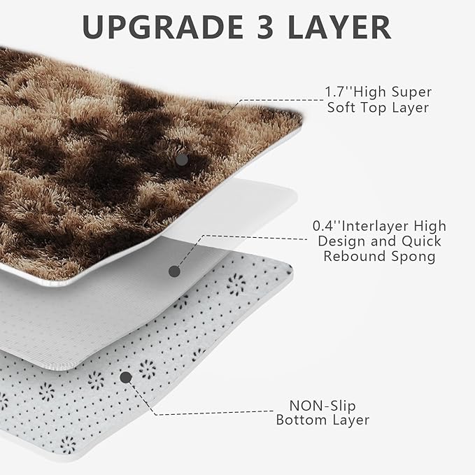 Shag Area Rugs for Bedroom Living Room, 6X9Ultra Soft Fluffy Area Rugs for Dorm - Image 3