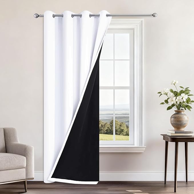 Yakamok 100% Blackout Curtains 84 Inches Long, 2 Thick Layers Heat and Full by Yakamok