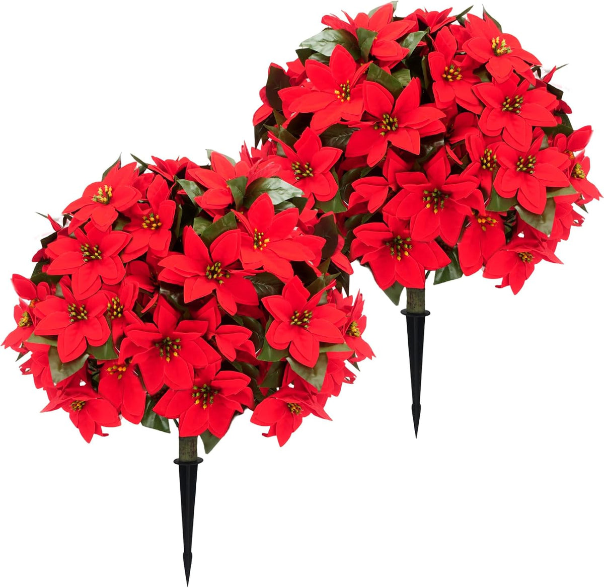 24" Artificial Lavender Topiary Ball Tree 2-Pack, UV Resistant Outdoor
