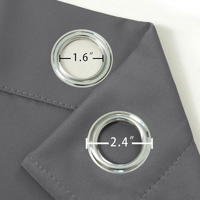 LEMOMO Blackout Curtains 66 x 54 Inch Long Frost Grey Curtains Set of 2 Panels - Image 5