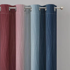 Estelar Textiler Navy Blue and Burgundy Red Ombre Blackout Curtains 45 Inches - Image 4
