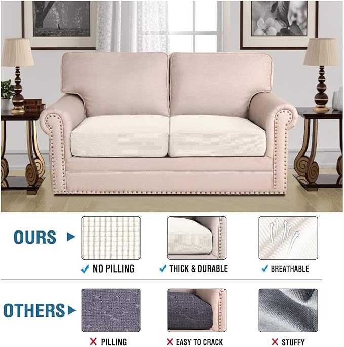 H.VERSAILTEX Super Stretch Individual Seat Cushion Covers - Image 2