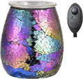 Dicimi Candle Warmer Lamp with Timer, Electric Wax Melt Warmer with Stepless Dimming & 2-10H Auto-Off, 2-in-1 Scented Wax Warmer & Night Light, Gradient Glass Home Decor for Bedroom Office