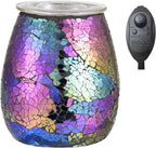 Dicimi Candle Warmer Lamp with Timer, Electric Wax Melt Warmer with Stepless Dimming & 2-10H Auto-Off, 2-in-1 Scented Wax Warmer & Night Light, Gradient Glass Home Decor for Bedroom Office