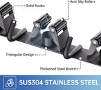 ZONGOOL 2 Pack Mop Broom Holder Wall Mount 4 Racks 5 Hooks Storage Black