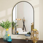 VooBang Arched Wall Mirror, 24 x 36 inch Arch Bathroom Mirror Black